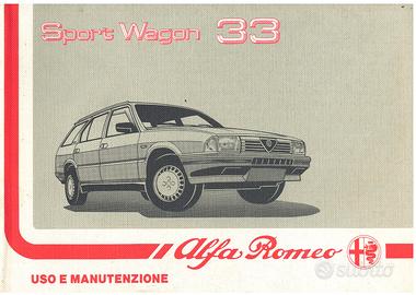 ALFA 33 SPORT WAGON LIBRETTO USO E MANUTENZIONE'88