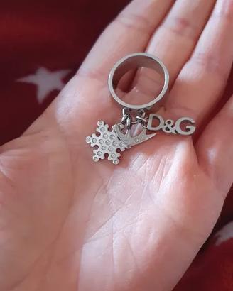 Anello donna D&G in acciaio con pendenti
