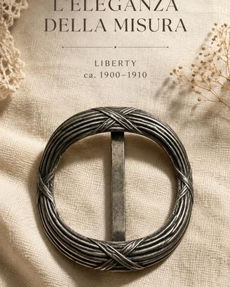Antica fibbia liberty primo 900 da cinta argentata