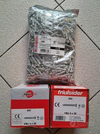 Set di 1000 tasselli 5x25 e 1000 viti 4x30