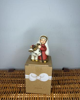 Nonna con asino presepe classico Thun