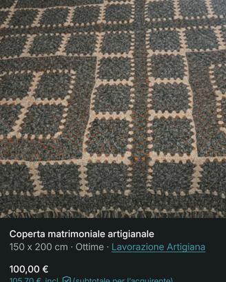 coperta matrimoniale di lana