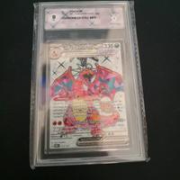 Charizard ex full art Graad 9 carta pokemon 