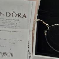 Pandora Bracciale Pelle + Charms