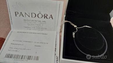 Pandora Bracciale Pelle + Charms