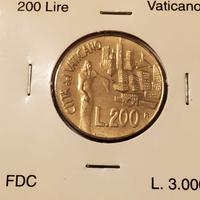 CITTÁ DEL VATICANO 200 LIRE 1991