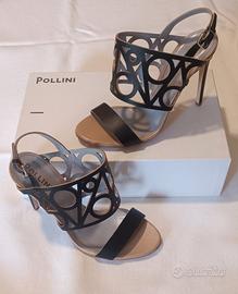 POLLINI- sandalo nero - 38 - tacco 11 cm