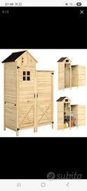 Armadio da giardino in legno di abete Outsunny