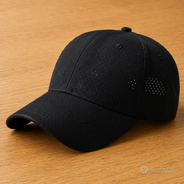 Cappello nero unisex traforato regolabile estivo