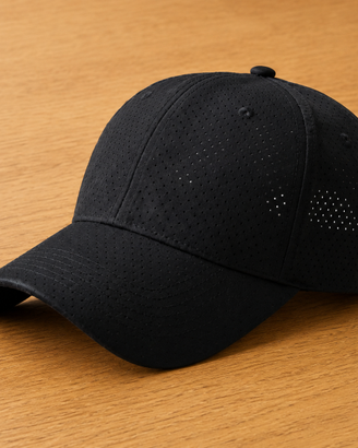 Cappello nero unisex traforato regolabile estivo