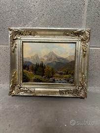 Dipinto Paesaggio Montagna, fine 800, primi 900