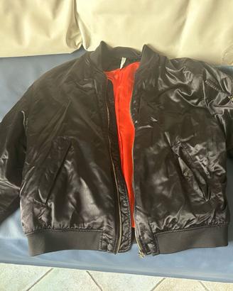 bomber zara man nero con interni rossi