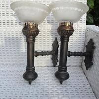 coppia applique a torciera in bronzo