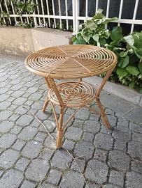 tavolino rotondo bambù - vimini