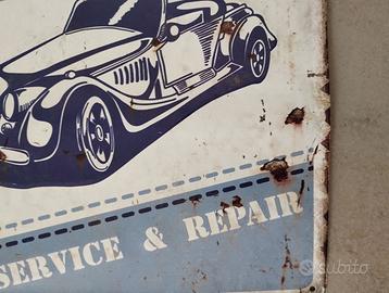 Riproduzione di una targa auto vintage