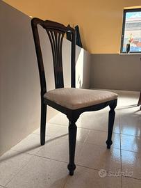 ELEGANTE SEDIA CLASSICA IN LEGNO SCURO x6