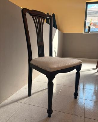 ELEGANTE SEDIA CLASSICA IN LEGNO SCURO x6