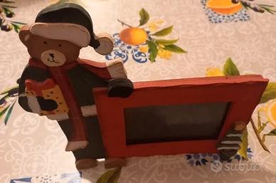 Cornice Natale Legno Orsetto Flora Como Italy