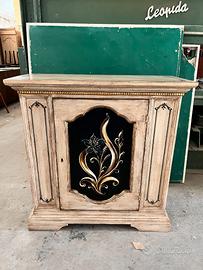 Credenzina 1 anta laccata decorata