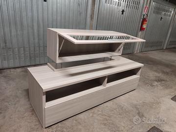 Porta TV doppio con vetrina / trasporto 