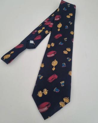 Cravatta Moschino in seta Made in Italy vintage