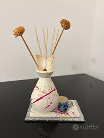 Profumatore fatto a mano in ceramica e vetro