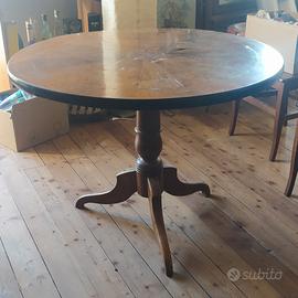 tavolino rotondo vintage d'epoca 