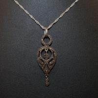Stupendo collier pendente Art Deco argento marcasi