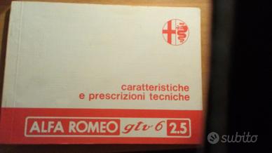 Caratteristiche prescrizioni tecniche alfa gtv 6