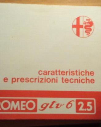 Caratteristiche prescrizioni tecniche alfa gtv 6