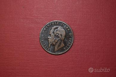 10 centesimi di Vittorio Emanuele II del 1867 H