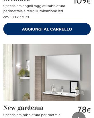 Specchiera camera  Sirio  imballata 