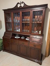 Vetrina Vintage Stile Inglese in mogano lucido