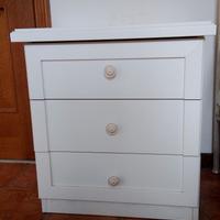Coppia comodini bianchi con 3 cassetti