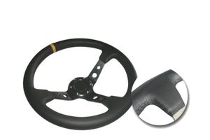 VOLANTE INVERTITO IN ECOPELLE NERA CON BRACCI NERI