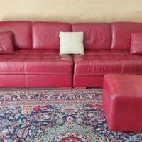 Divano EracleaSofà in vera pelle rosso