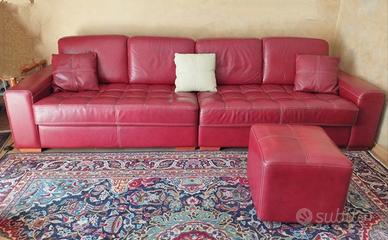 Divano EracleaSofà in vera pelle rosso