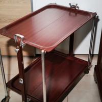 carrello da collezione in legno pieghevole anni 60