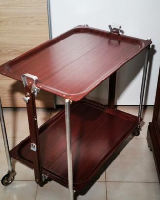 carrello da collezione in legno pieghevole anni 60