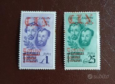 1945- francobolli stampati C.L.N. emissioni locali