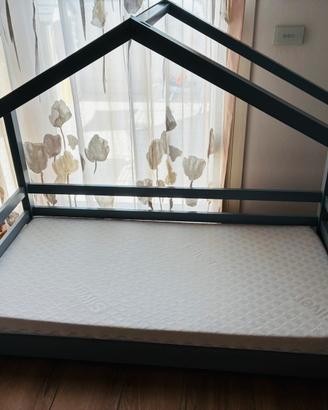 Letto a casetta 140x70 con materasso incluso