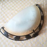 Applique da parete in metallo brunito decò foglie