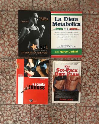 Vari libri su body building, fitness e diete