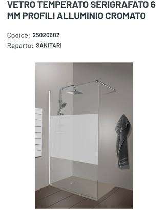 walk in doccia con vetro