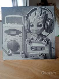 Quadretto Baby Groot 20x20 cm