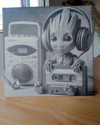 Quadretto Baby Groot 20x20 cm