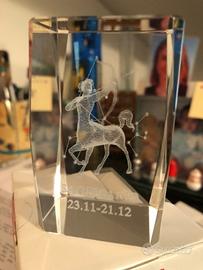 Sagittario cristallo con figura laser 3D