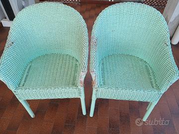 SEDIE IN VIMINI, RATTAN, Color verde RITIRO A MANO