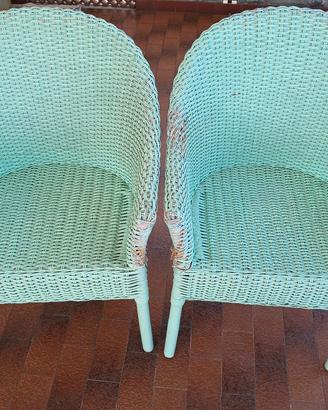 SEDIE IN VIMINI, RATTAN, Color verde RITIRO A MANO