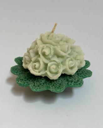 Candela Scultorea Vintage Bouquet di Rose - Nuova
